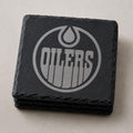 Edmonton Oilers Coaster, Engraved Slate, 4 Inches Round or Square