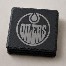 Edmonton Oilers Coaster, Engraved Slate, 4 Inches Round or Square