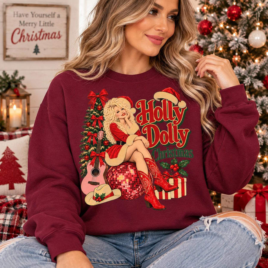 Holly Dolly Western Christmas Shirt & Sweatshirt