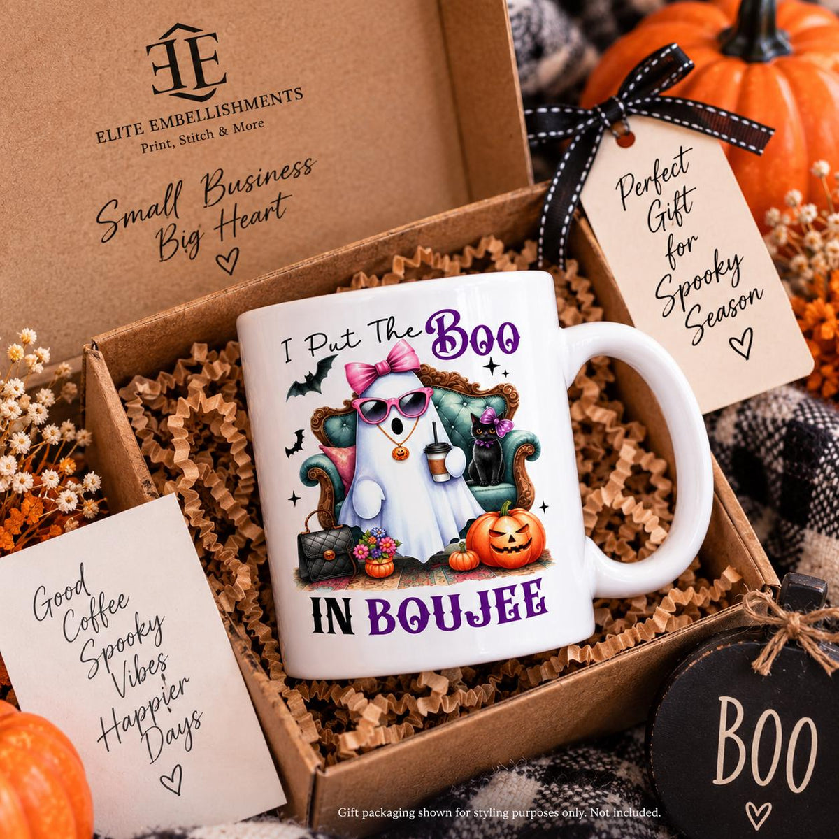 Boujee Halloween Mug 15oz – Boujee ghost mug in a Halloween gift box