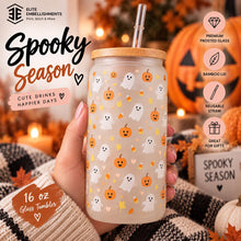 Cute Ghost 16 oz Frosted Glass Halloween Tumbler