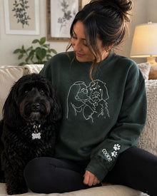Custom Pet Portrait Embroidered Hoodie & Sweatshirt