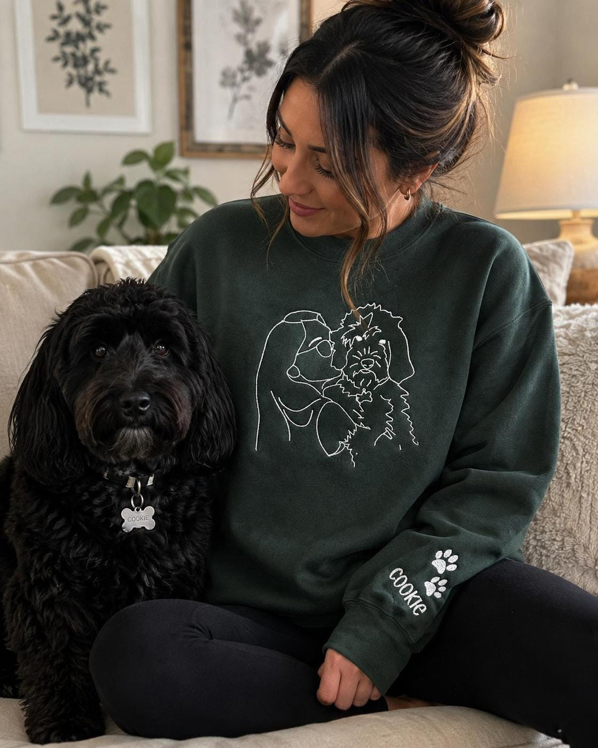 Custom Pet Portrait Embroidered Hoodie & Sweatshirt