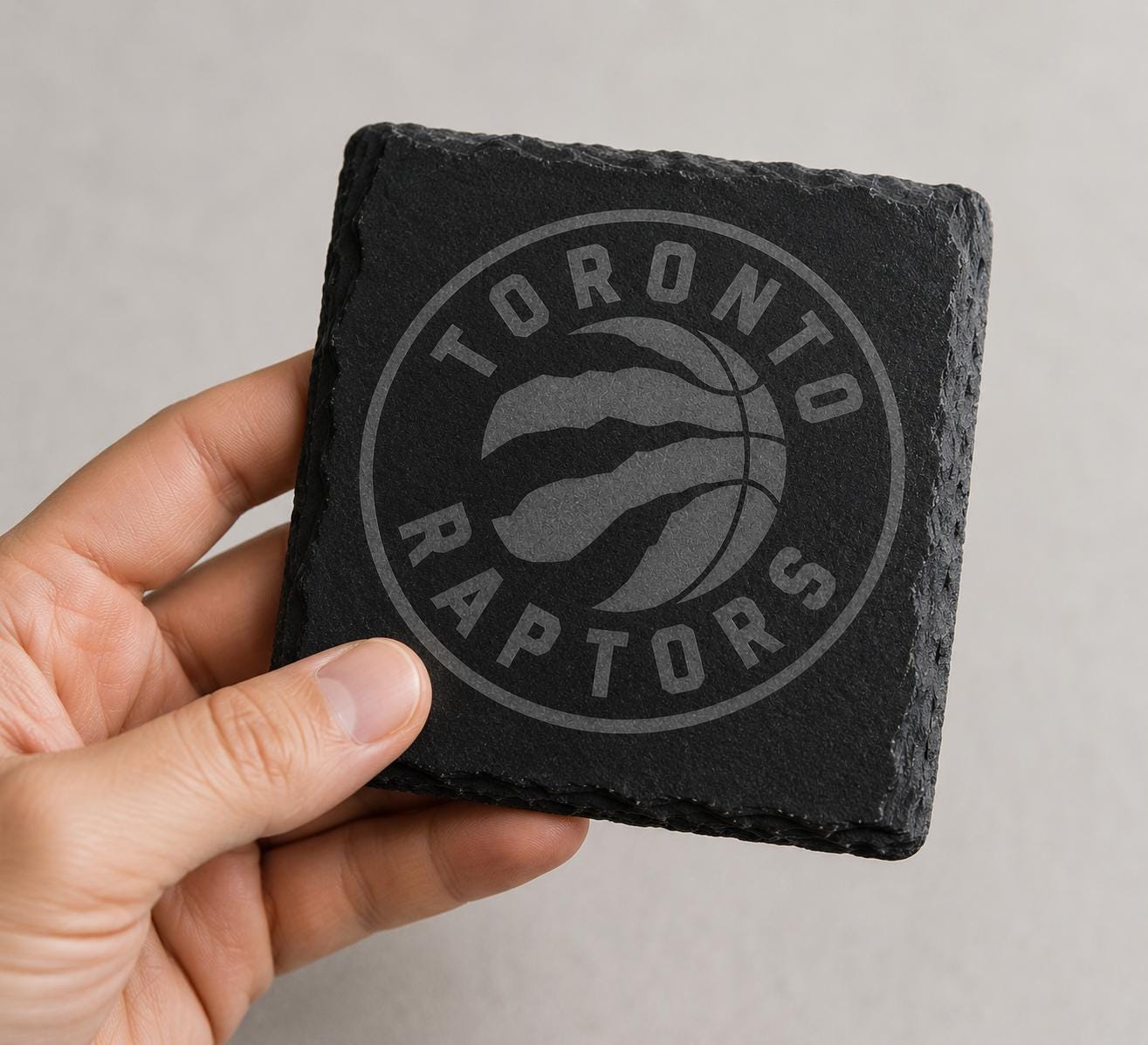 Toronto Raptors Slate Coaster, Engraved Basketball Stone Coaster — view 2