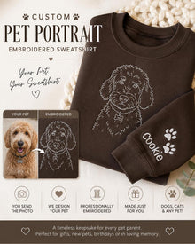 Custom Pet Portrait Embroidered Hoodie & Sweatshirt