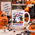 Boujee Halloween Mug 15oz – I Put the Boo in Boujee mug with coffee