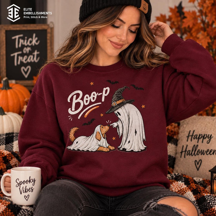 Boo-P Ghost Dog Halloween Shirt & Sweatshirt