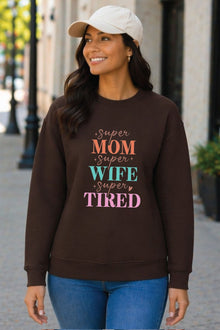 Dark chocolate Mom Wife Tired sweatshirt – warm mom sweater gift Canada