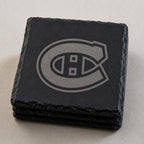 Montreal Canadiens Slate Coaster, Engraved Hockey Stone Coaster