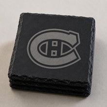Montreal Canadiens Slate Coaster, Engraved Hockey Stone Coaster