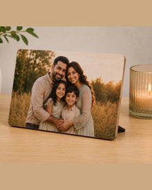 Personalized wood photo panel with custom family picture