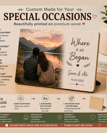 Personalized couple photo panel with names and special date