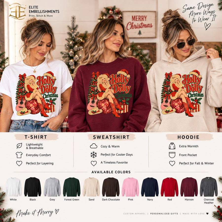 Holly Dolly Western Christmas Shirt & Sweatshirt