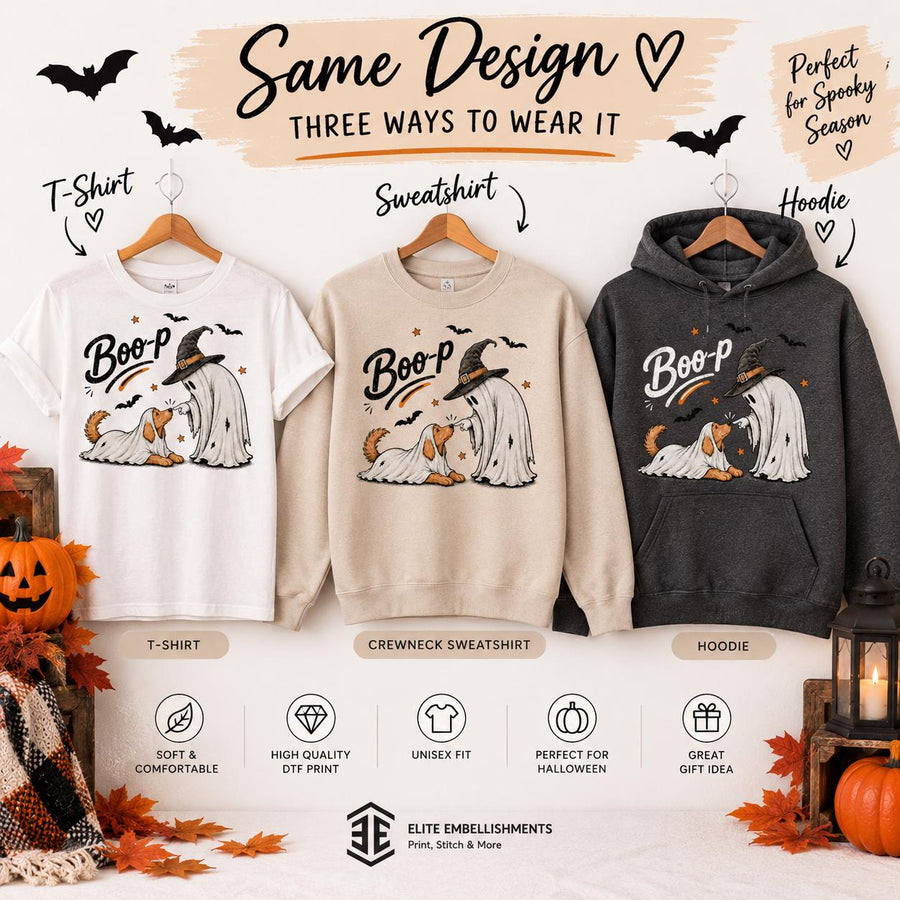 Boo-P Ghost Dog Halloween Shirt & Sweatshirt