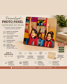 Custom wood photo panel sizes and product details