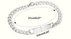 Gold ID Bracelet, 18K Gold Jewelry Curved Bar Stainless Steel Accessory — view 4