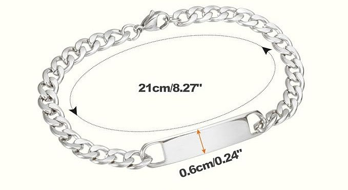 Gold ID Bracelet, 18K Gold Jewelry Curved Bar Stainless Steel Accessory — view 4