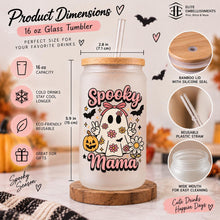 Spooky Mama 16 oz Glass Tumbler