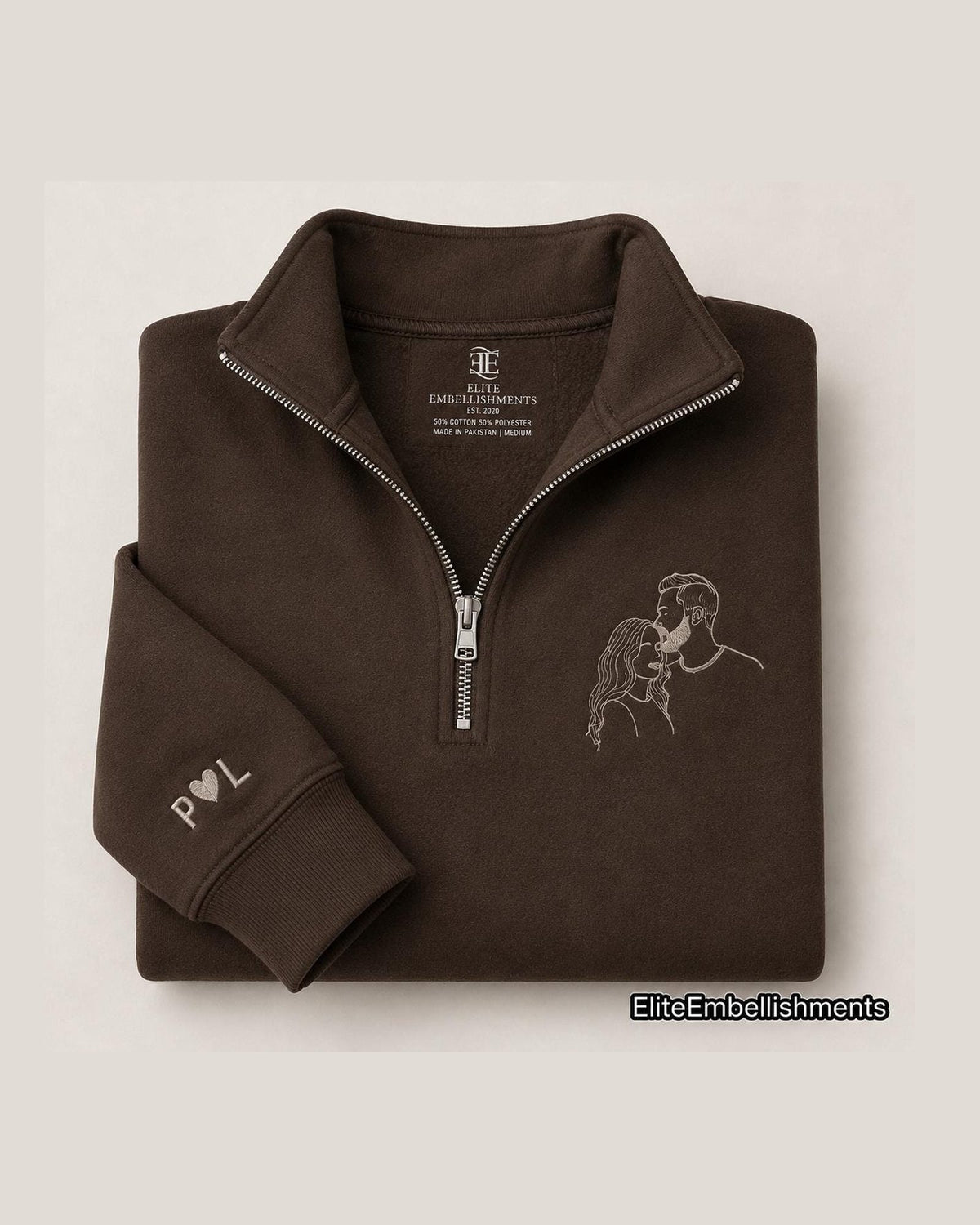 Custom Photo Portrait Embroidered Quarter Zip