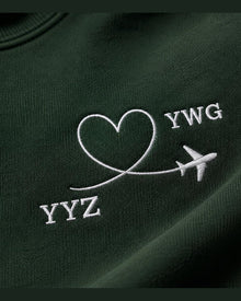 Personalized Airport Code Embroidered Sweatshirt & Hoodie