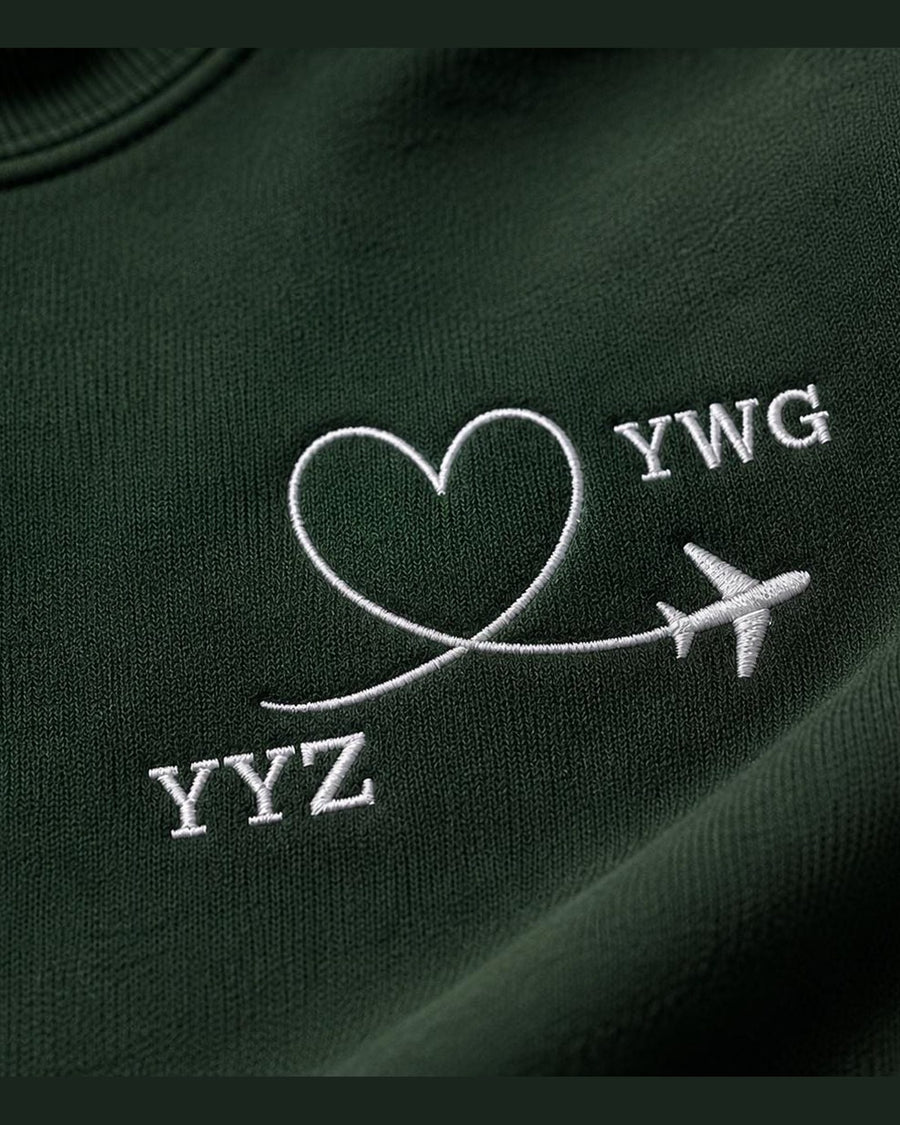 Personalized Airport Code Embroidered Sweatshirt & Hoodie