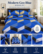 Cotton Bedding Set, Modern Geometric Bed Sheets, Breathable, Durable, Lightweight