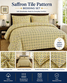 Cotton Bedding Set, Floral Bedsheets, 100% Cotton Fabric, Warm Tone Sheets