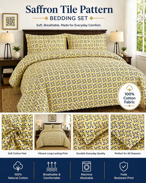 Cotton Bedding Set, Floral Bedsheets, 100% Cotton Fabric, Warm Tone Sheets