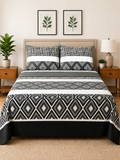 Monochrome Diamond Microfiber Bedding Set, Modern Grey Black & White — view 2