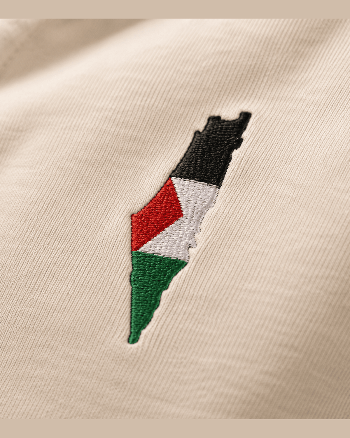 Palestine Embroidered Quarter Zip – Flag & Map Design