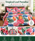 Cotton Bedding Set, Lavender Bloom Floral Soft Breathable Bed Linens