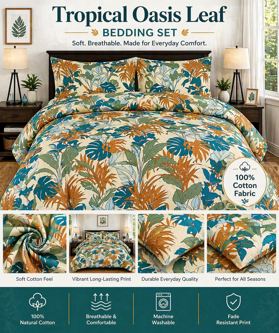 Cotton Bedding Set, Lavender Bloom Floral Botanical Bed Sheets, Soft, Breathable