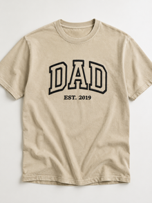 Dad Puff Print Vintage Wash T-Shirt, Minimalist Father’s Day Tee