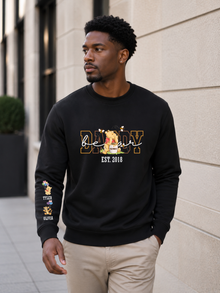 Personalized PAPA Bear sweatshirt with custom sleeve names