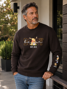 Personalized PAPA Bear sweatshirt with custom sleeve names