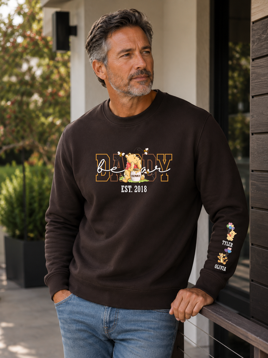 Personalized PAPA Bear sweatshirt with custom sleeve names