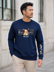 Personalized PAPA Bear sweatshirt with custom sleeve names