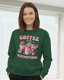 Valentine Sweatshirt, Coffee Lover Crew Neck Soft Cotton Casual Wear — view 12