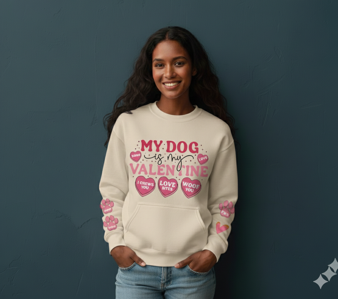 Dog Love Sweatshirt, Cute Pet Lover Apparel, Soft Cotton Casual Hoodie