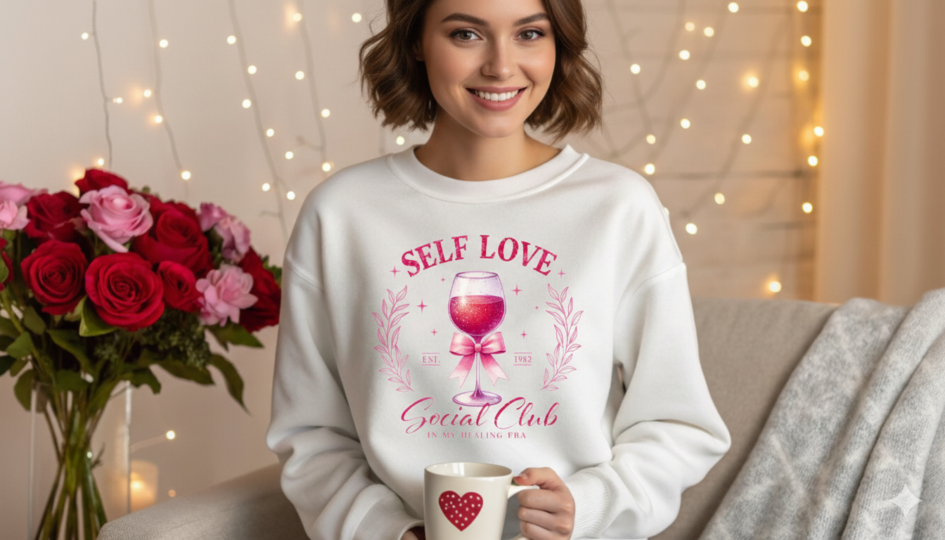Self Love Sweatshirt, Premium Quality Social Club Cozy Pullover Top