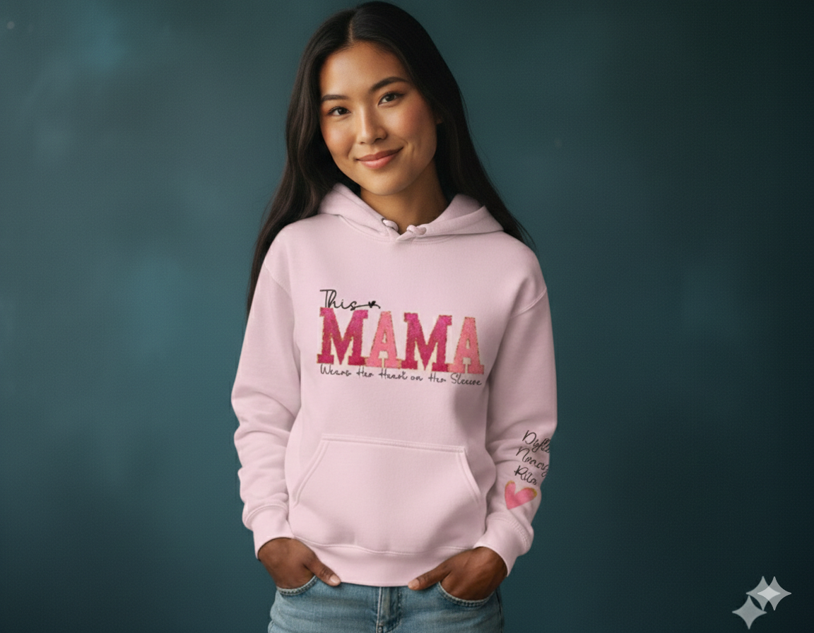 Mama Hoodie, Custom Kids Hoodie With Personalized Name, Soft Warm & Cozy Casual
