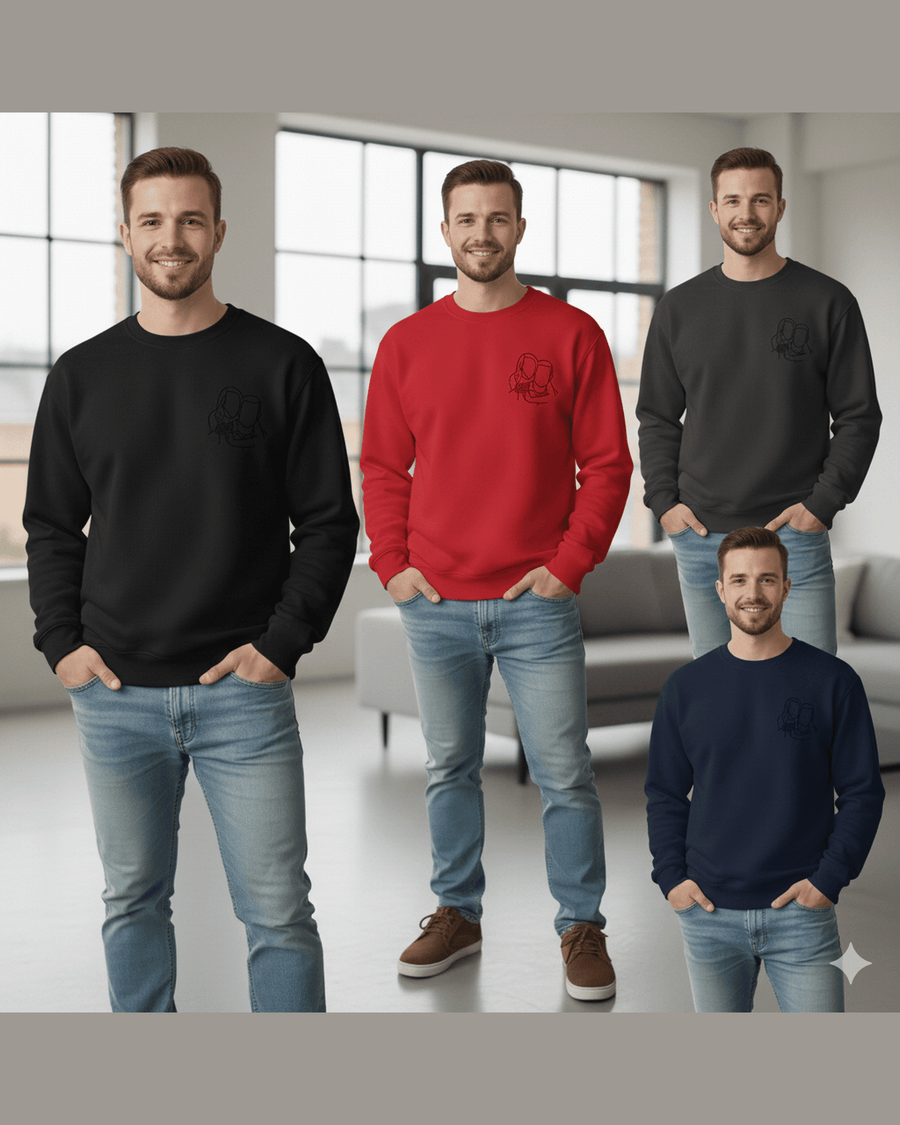 Embroidered Sweatshirt, Custom Pocket Portrait, Premium Quality — view 3