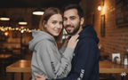 Couples Roman Numeral Hoodie - Custom Date Embroidery