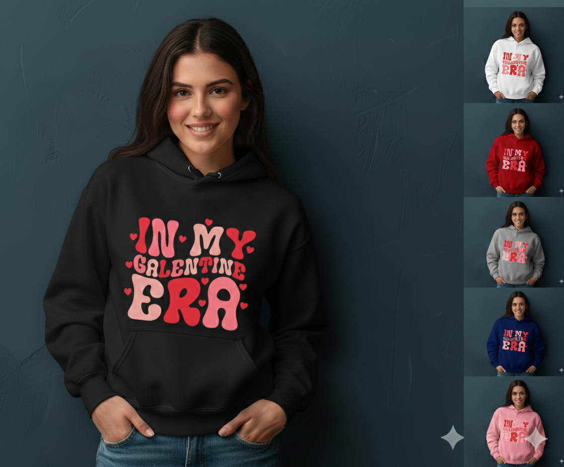 Valentine Sweatshirt, Cute Galentine Hoodie For Women, Soft Cotton Pullover — view 5