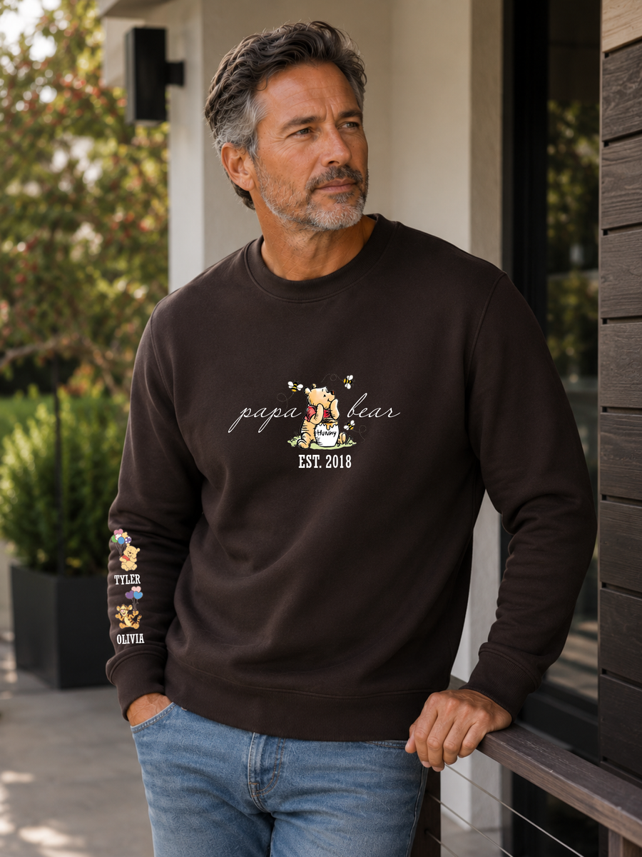Personalized Papa Bear, T-Shirt, Crewneck, Hoodie — view 2