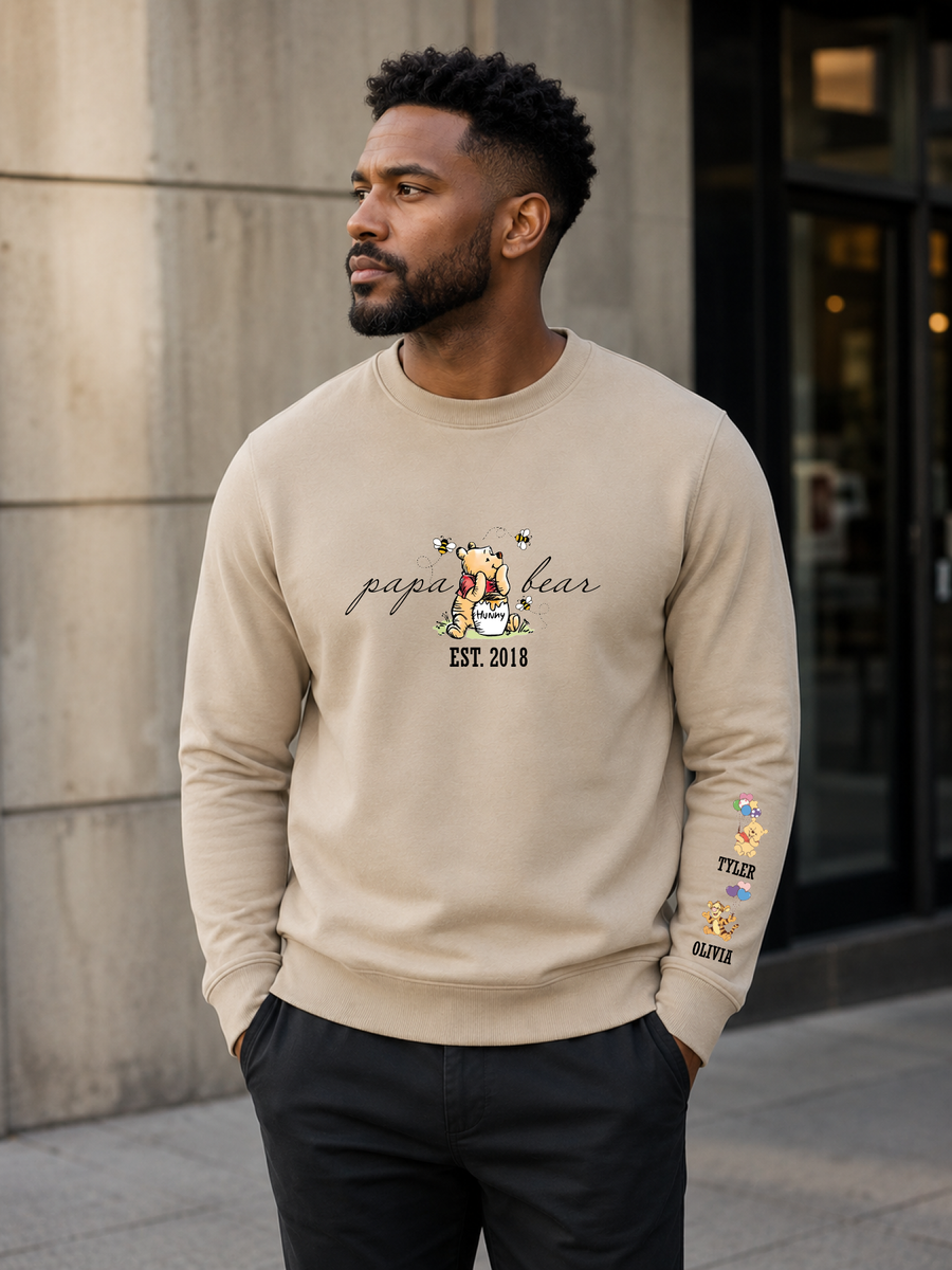 Personalized Papa Bear, T-Shirt, Crewneck, Hoodie — view 6