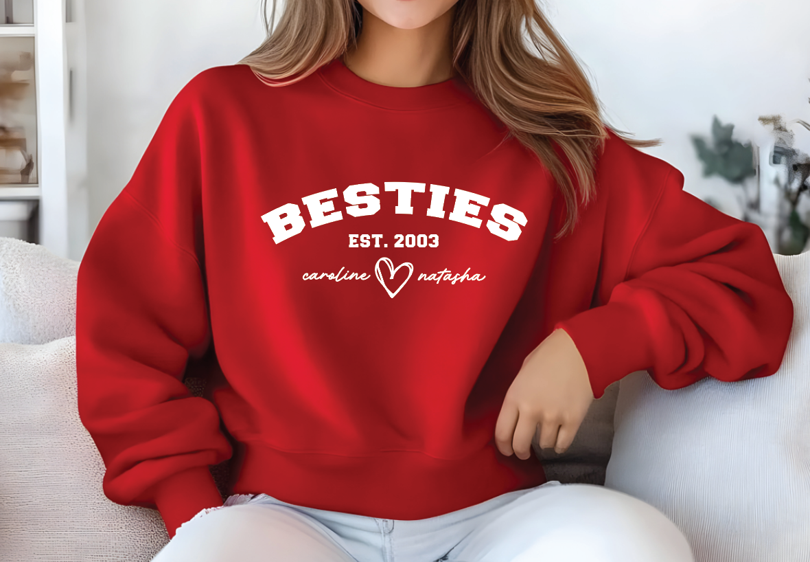 Custom Bestie Sweatshirt, Personalized Matching Hoodies & Cozy Apparel Gift — view 2