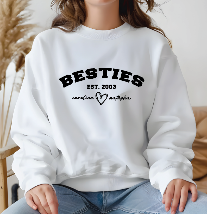 Custom Bestie Sweatshirt, Personalized Matching Hoodies & Cozy Apparel Gift — view 3