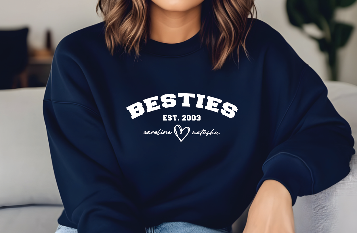 Custom Bestie Sweatshirt, Personalized Matching Hoodies & Cozy Apparel Gift — view 4