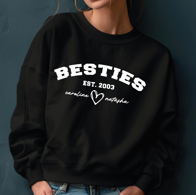 Custom Bestie Sweatshirt, Personalized Matching Hoodies & Cozy Apparel Gift — view 5